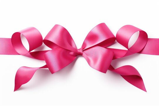 hot pink ribbon on white background transparent, elements PNG image.