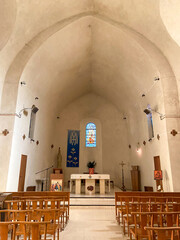 Nef de l'église de Mandagout dans les Cévennes