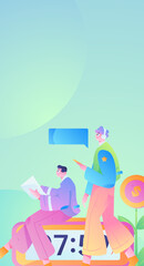 Business People Flat Vector Concept Operation Hand Drawn Illustration

