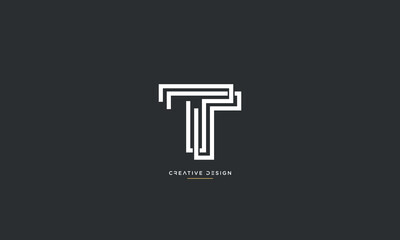 TT or T Alphabet letters logo monogram - obrazy, fototapety, plakaty