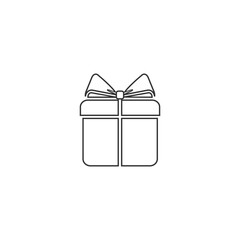 Gift box icon flat style. Vector illustration