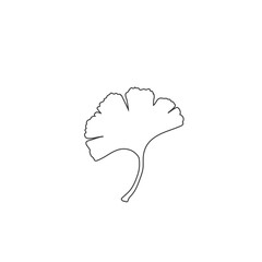 Ginkgo biloba leaves line icon flat vector sign