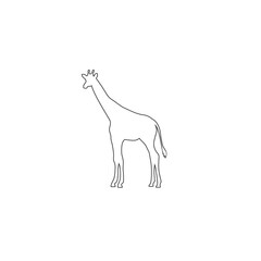 Giraffe line icon vector flat sign