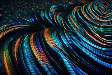 An abstract representation of financial data in the form of colorful waves, symbolizing the dynamic nature of financial markets.