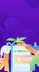 Business People Flat Vector Concept Operation Hand Drawn Illustration
