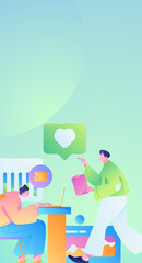 Business People Flat Vector Concept Operation Hand Drawn Illustration
