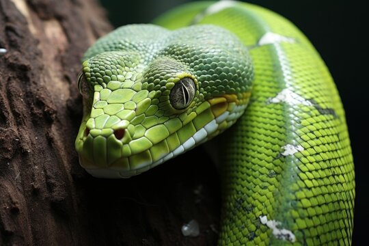 A close up of a snake