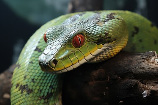 A close up of a snake