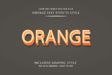 Modern Vintage Text Effect Template With 3d Style Editable Object And font effect.