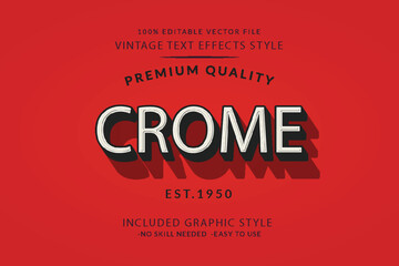 Modern Vintage Text Effect Template With 3d Style Editable Object And font effect.