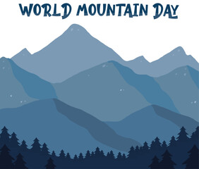 World Mountain Day December 11, vector graphic of World Mountain Day good for World Mountain Day celebration.flat illustration.