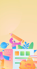 Business People Flat Vector Concept Operation Hand Drawn Illustration
