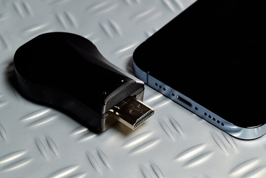 HDMI dongle TV display wireless adapter from a smartphone