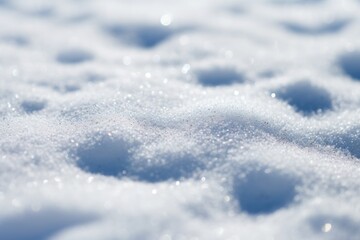 Obraz premium Beautiful sunny bright snow texture winter season copy space background. Selective focus used.