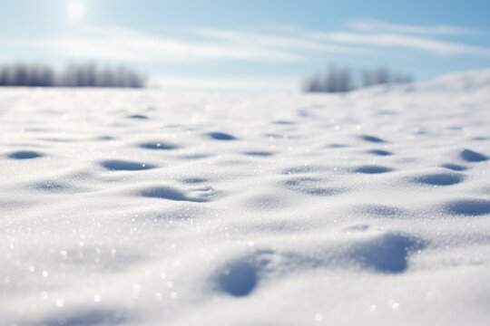 Beautiful sunny bright snow texture winter season copy space background. Selective focus used.