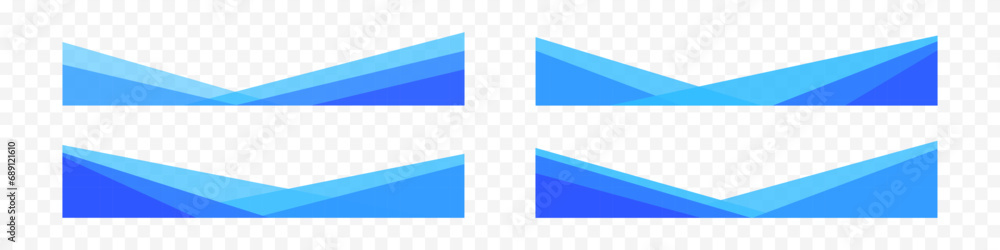 Wall mural set of separator headers, modern dividers shapes for bottom of the page web site