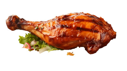 Savory View of Grilled BBQ Chicken On Transparent Background
