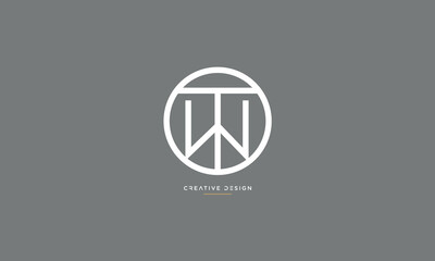 Obraz premium Alphabet letters TW or WT logo monogram