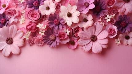 flowers on pastal pink