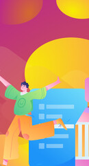 Business People Flat Vector Concept Operation Hand Drawn Illustration
