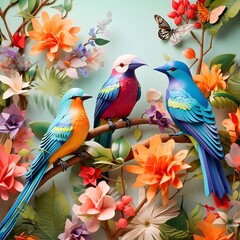 birds on a branch