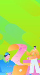 Business People Flat Vector Concept Operation Hand Drawn Illustration
