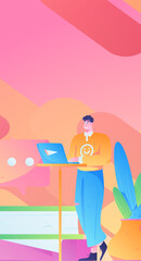 Business People Flat Vector Concept Operation Hand Drawn Illustration
