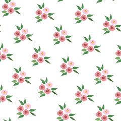 Floral seampless vector pattern. Pretty flowers on white background. Printing with small colorful flowers. Meadow simple floral texture. 