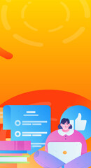 Business People Flat Vector Concept Operation Hand Drawn Illustration
