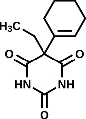 Fototapeta premium Cyclobarbital structural formula, vector illustration 