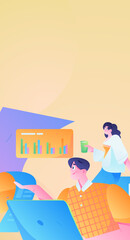 Business People Flat Vector Concept Operation Hand Drawn Illustration
