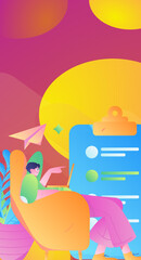 Business People Flat Vector Concept Operation Hand Drawn Illustration
