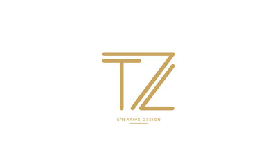 Alphabet letters logo icon TZ or ZT