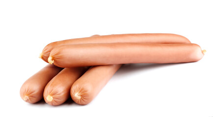 Sausage  isolated on the white background. Sausage for hot dog