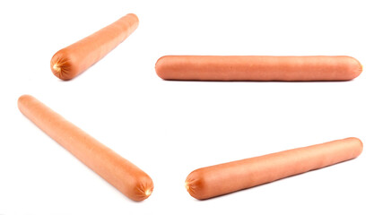 Sausage  isolated on the white background. Sausage for hot dog - obrazy, fototapety, plakaty