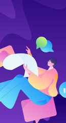 Business People Flat Vector Concept Operation Hand Drawn Illustration
