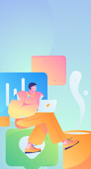 Business People Flat Vector Concept Operation Hand Drawn Illustration
