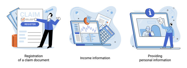 Compensation vector illustration. Compensation, orchestration financial rewards, allowances, and indemnification Financial redress, sanctuary where earnings, payment, and benefits find harmony