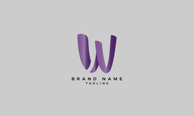 WN, NW, Abstract initial monogram letter alphabet logo design