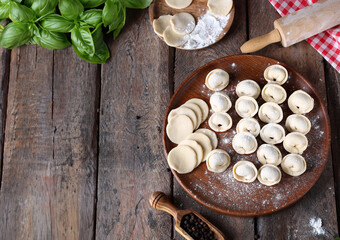 fresh homemade dumplings raw semi-finished product