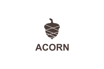 Acorn fruit in mosaic cut style logo design.