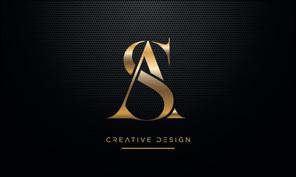 SA or AS Alphabet letters logo monogram