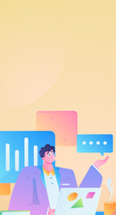 Business People Flat Vector Concept Operation Hand Drawn Illustration
