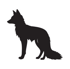 fox silhouette, on white background, isolated, vector
