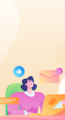 Business People Flat Vector Concept Operation Hand Drawn Illustration
