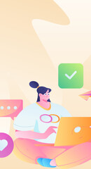 Business People Flat Vector Concept Operation Hand Drawn Illustration
