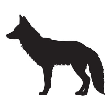 recommend clip art: fox silhouette on white background  isolated vector.