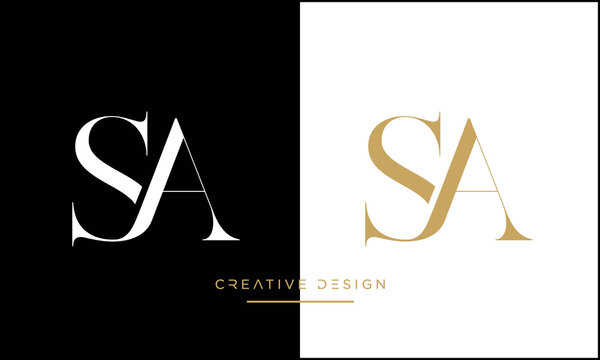 SA or AS Alphabet letters logo monogram