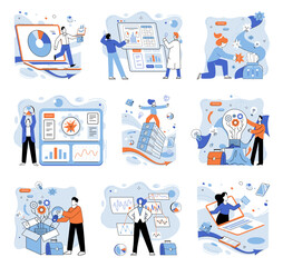 Business operations vector illustration. Business operations, symphony composed harmonious information and strategically aligned financial notes Finance, lifeblood coursing through veins dynamic