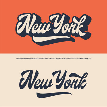 New York. Original Retro Script Font. Vector